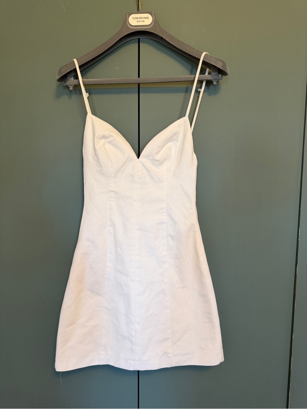 Nwt Zara white linen cotton strap mini dress size Xs